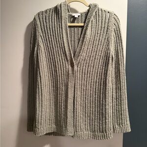 J. Jill Ribbed Gray Cardigan Sweater